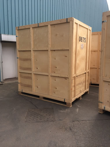 storage boxes on pallet